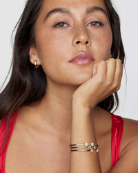 Emilie Gold Cuff Bracelet in Iridescent Drusy