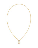 MINI ELISA TOGGLE SHORT PENDANT NECKLACE  GOLD CARMINE RED ILLUSION