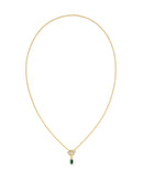 MINI ELISA TOGGLE SHORT PENDANT NECKLACE  GOLD GREEN TIGERS EYE