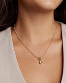 MINI ELISA TOGGLE SHORT PENDANT NECKLACE GOLD IVORY MOTHER OF PEARL