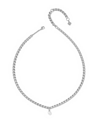 Kendra Scott Oakland Pearl Short Pendant Necklace in Silver