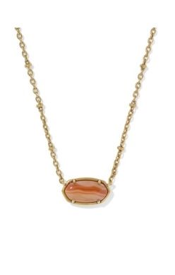 Kendra Scott Tiger Striped Elisa Short Pendant Necklace