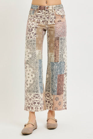 Risen | Wanderlust Wide Leg Jean in Earth Block - Sugar Co.