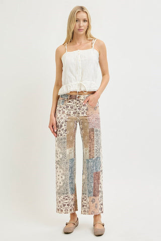 Risen | Wanderlust Wide Leg Jean in Earth Block - Sugar Co.