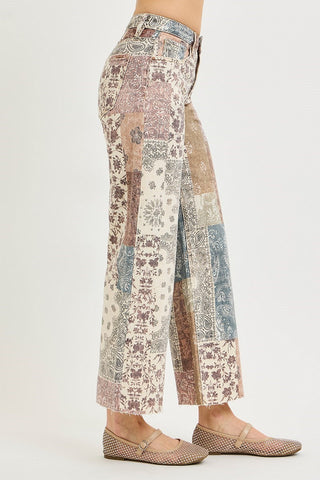 Risen | Wanderlust Wide Leg Jean in Earth Block - Sugar Co.