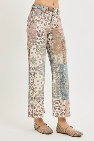 Risen | Wanderlust Wide Leg Jean in Earth Block - Sugar Co.