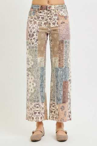 Risen | Wanderlust Wide Leg Jean in Earth Block - Sugar Co.