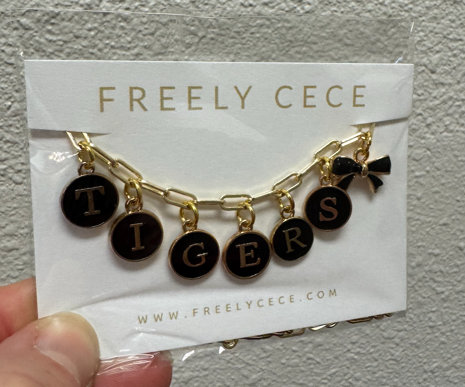 Tigers Charm Necklace - Black