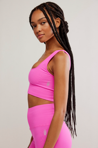 Good Karma Square-Neck Bra Fuchsia Flirt