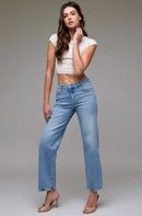 Ella Vintage Wash Stretch Mid Rise Classic Straight