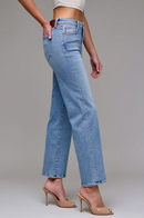 Ella Vintage Wash Stretch Mid Rise Classic Straight