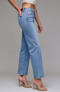 Ella Vintage Wash Stretch Mid Rise Classic Straight