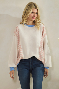 Cloudburst Colorblock Top Long Sleeve Dusty Rose