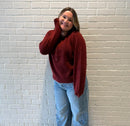 Baylor Henley Sweater Red Wood