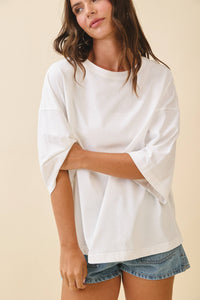 Oversized Everyday Cotton Tee White