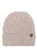 C.C Chain Link Cable Cuff Beanie: Gray