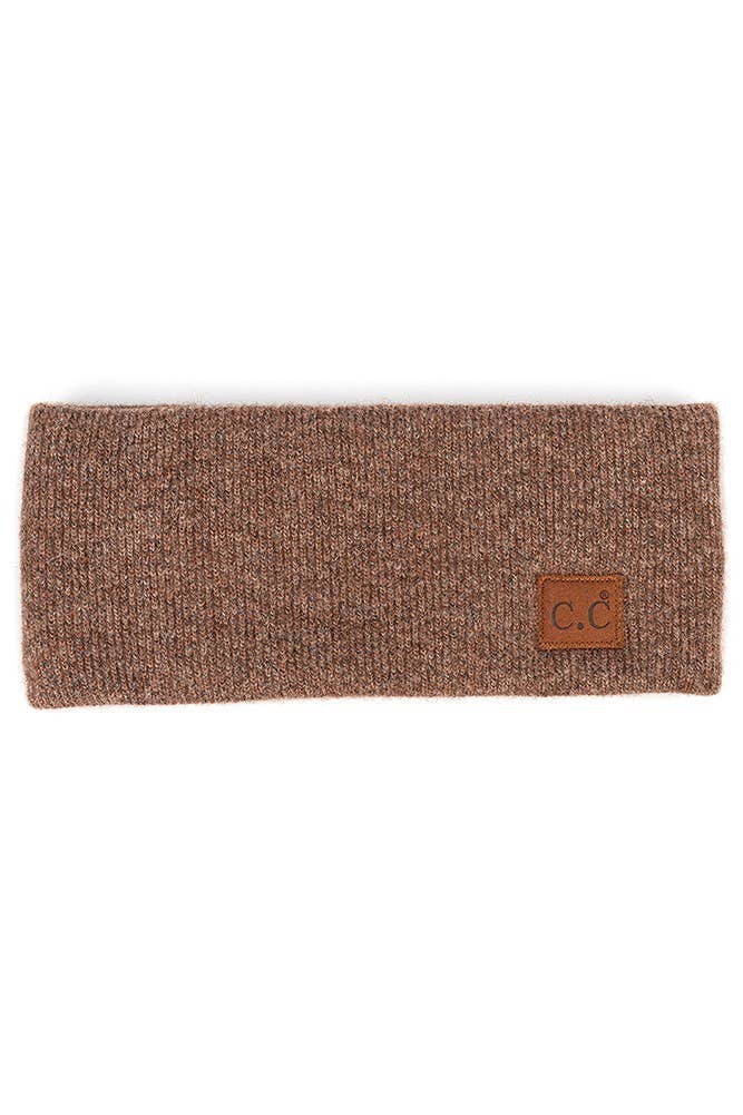 C.C Heather Knit Plain Head Wrap: Cacao