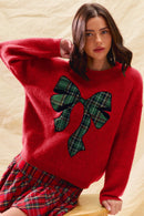 Holly Plaid Bow Sweater