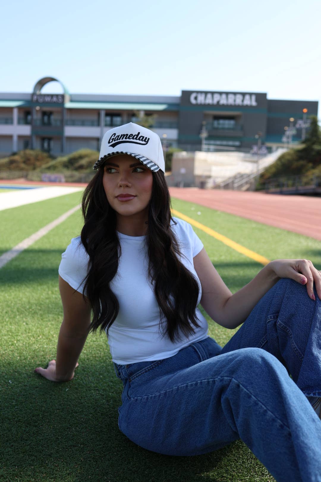 Gameday Gingham print hat 