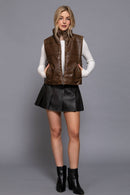 Francie Faux Leather Vest