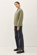 Quilted Bomber Olive