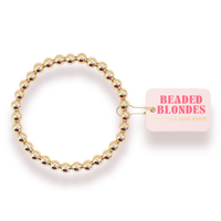 6MM Gold Beaded Bracelet: Standard 6.75 inch