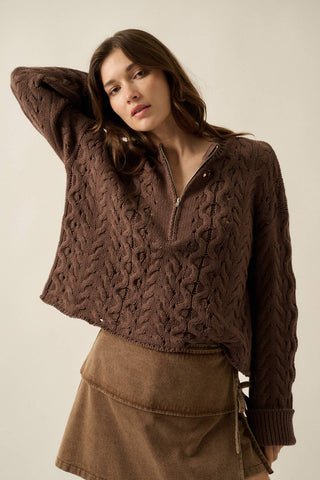 Oakley Cable-Knit Half-Zip Sweater