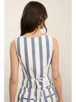 Seabreeze Stripe Button Tank
