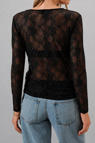 After Midnight Lace Top Black - Sugar Co.