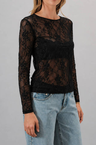 After Midnight Lace Top Black - Sugar Co.
