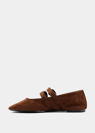 Albany Brown Suede Flat - Sugar Co.