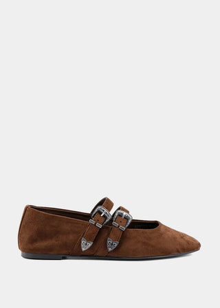 Albany Brown Suede Flat - Sugar Co.