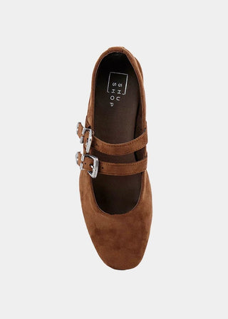 Albany Brown Suede Flat - Sugar Co.