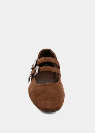 Albany Brown Suede Flat - Sugar Co.