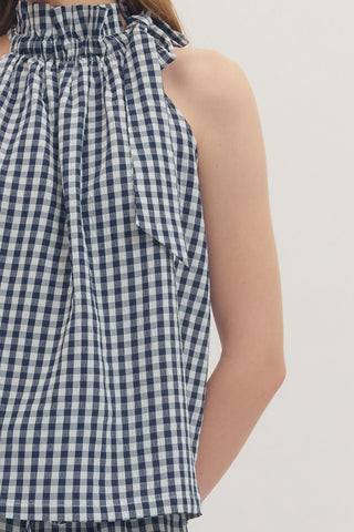 All - American Gingham Halter Tank - Sugar Co.
