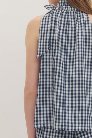 All - American Gingham Halter Tank - Sugar Co.