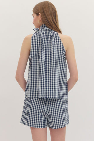 All - American Gingham Halter Tank - Sugar Co.
