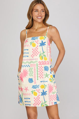 Amalfi Coast Mini Dress - Sugar Co.