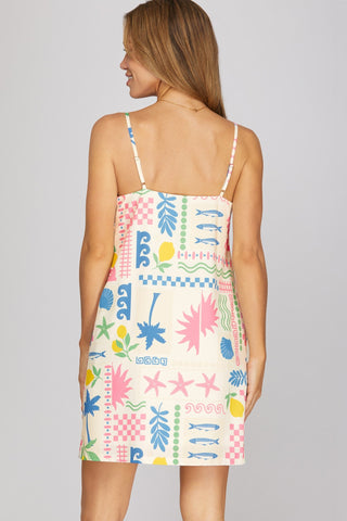Amalfi Coast Mini Dress - Sugar Co.