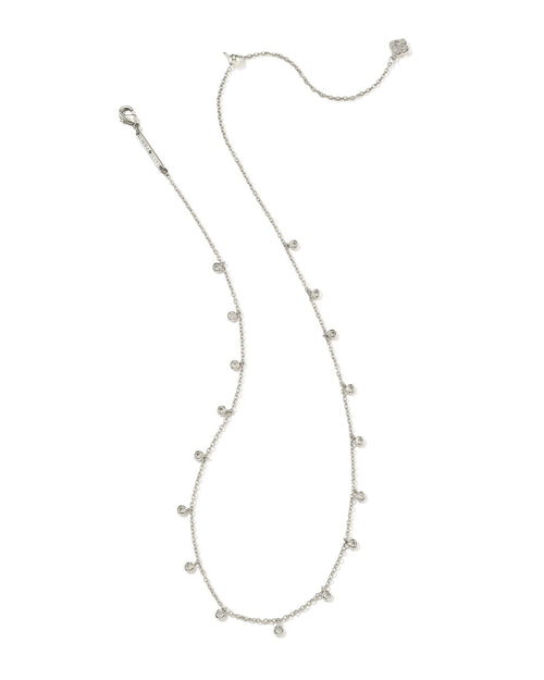 Amelia Chain Necklace in Rhodium - Sugar Co.
