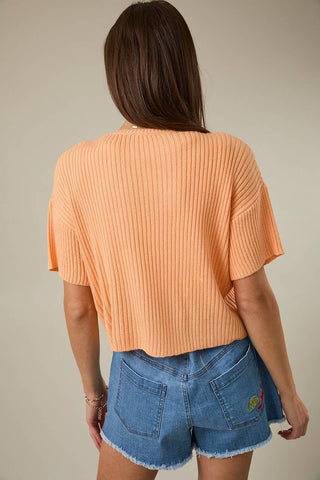 Apricot Ease Button Cardigan - Sugar Co.