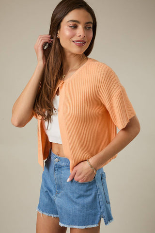 Apricot Ease Button Cardigan - Sugar Co.