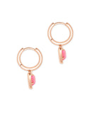 Ari Heart Huggie Earrings in Rose Gold Pink Drusy - Sugar Co.