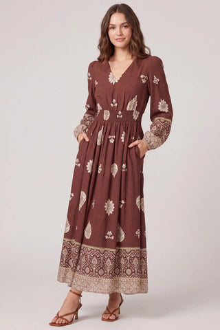 Autumn Border Print Maxi Dress - Sugar Co.