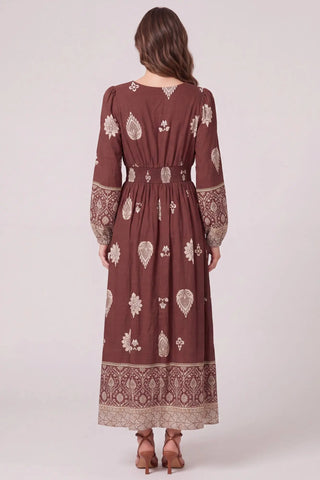 Autumn Border Print Maxi Dress - Sugar Co.