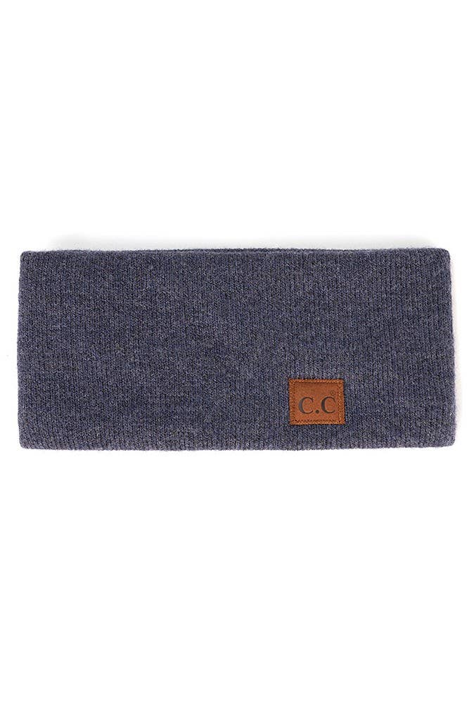 C.C Heather Knit Plain Head Wrap: Cacao