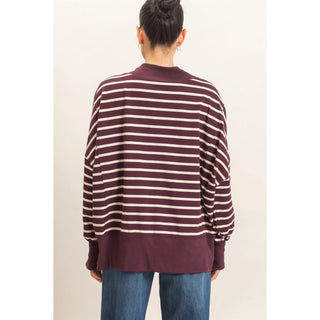 Cozy & Striped Mock Neck
