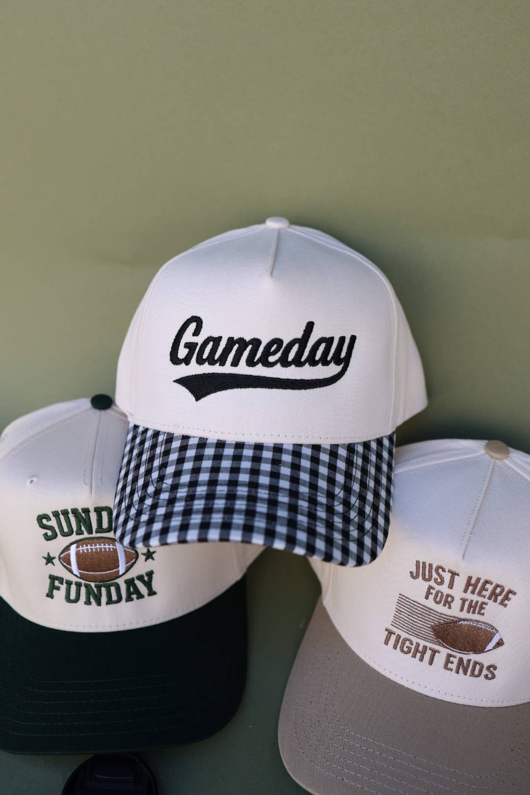 Gameday Gingham print hat 