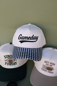 Gameday Gingham print hat 