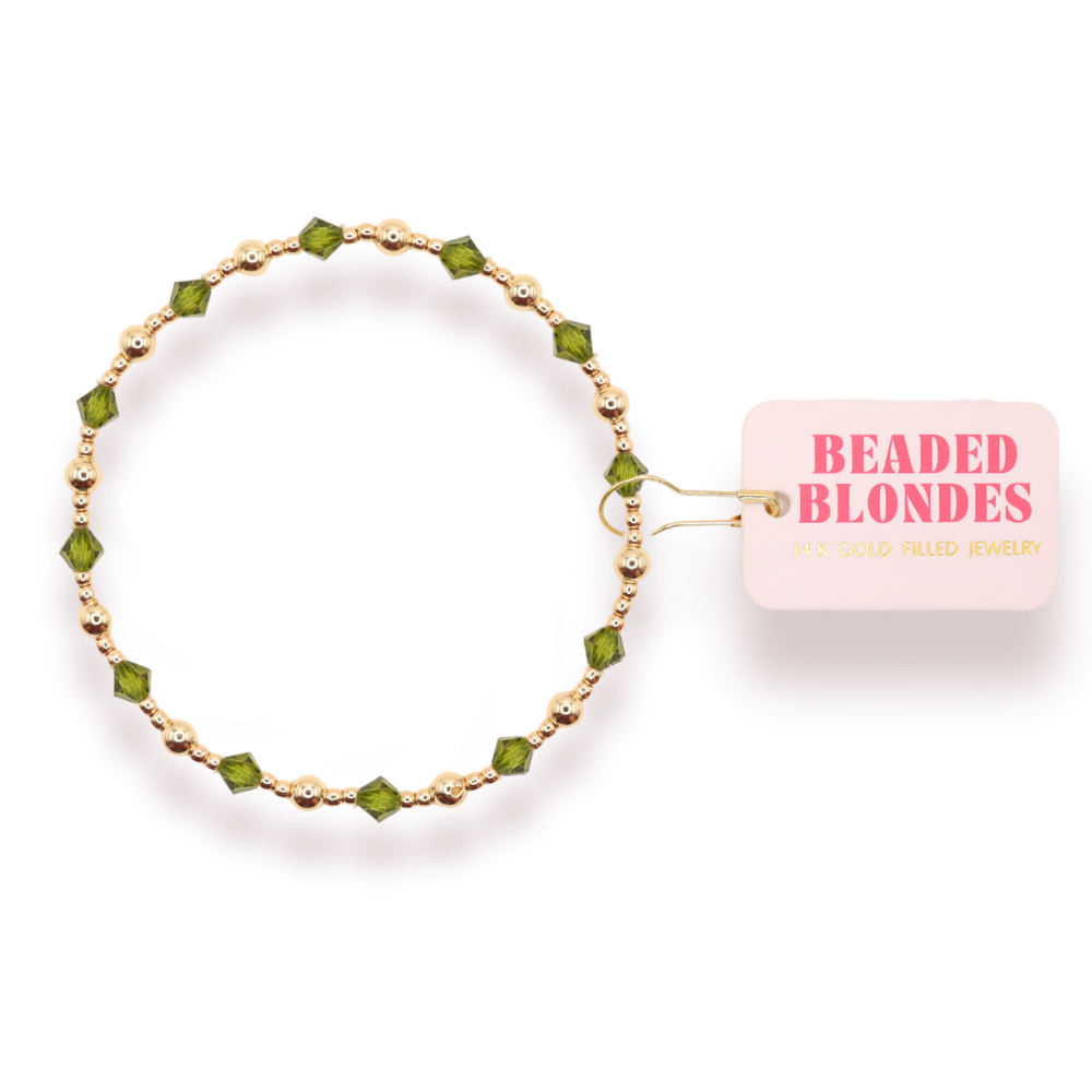 Olive Green June Bracelet: Standard 6.75 inch